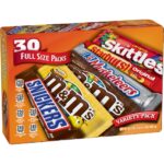Mars M&M'S, SNICKERS, 3 MUSKETEERS, SKITTLES & STARBURST Variety Pack Full Size Bulk Candy Assortment, 56.11 oz, 30 Count